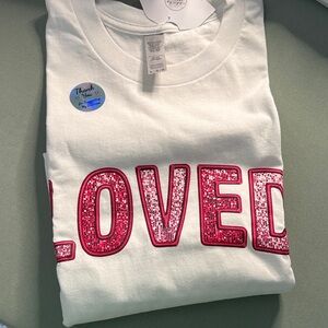 LOVED faux sequin graphic tee